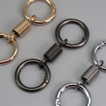 Porte-clés double anneau à ressort nordique rétro