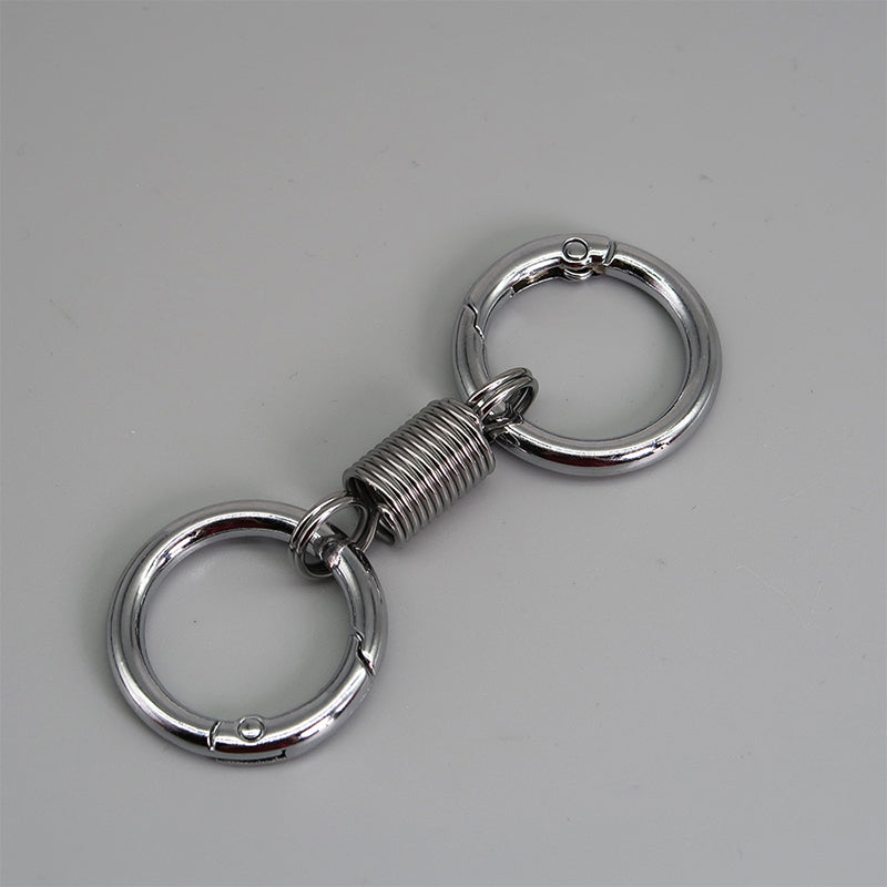 Porte-clés double anneau à ressort nordique rétro