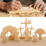 Décoration en bois scène de Pâques