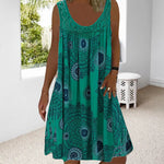 Robe D'été Sans Manches à Col Rond pour Femmes