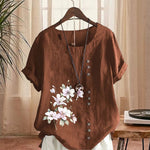 Chemise En Lin Et Coton A Fleurs
