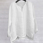 T-shirt Uni En Coton Et Lin