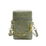 Petit Sac à Bandoulière Chaîne en Motif de Crocodile