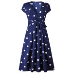 Robe Portefeuille Col V à Imprimé Pois