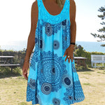 Robe D'été Sans Manches à Col Rond pour Femmes