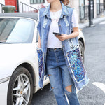 Ciaovie™ Femmes Veste en Jean sans Manches Denim Vintage