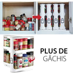 Rack de Stockage Double Étagères de Condiments Rotatif