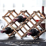 Porte-bouteilles en bois pliable
