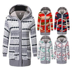 Ciaovie™ Hiver Cardigan Sweat Tricoté à Bouton à Capuche