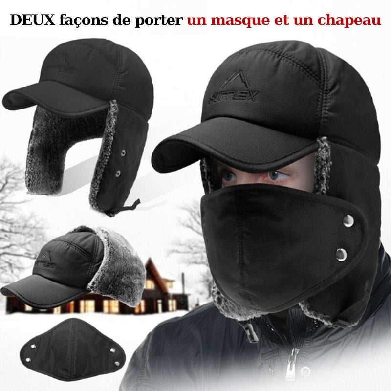 Chapeau Unisexe Coupe-Vent & Chaud & Protection Des Oreilles & Du Visage