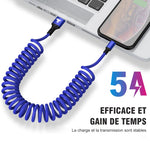 Câble de Données Tressé en Nylon à Ressort Rétractable