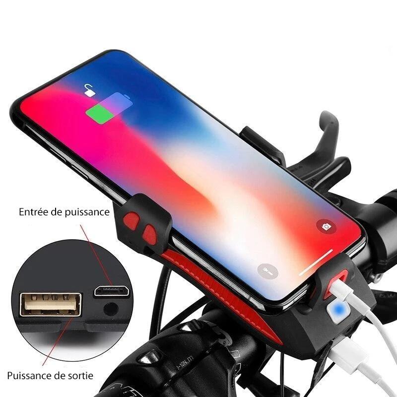 Support de Téléphone Portable de Vélo Multifonctionnel 3-en-1