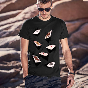 T-Shirt Avec 3D Impression Jouer Aux Cartes