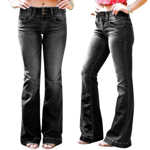 Femmes Mode Taille Haute Jeans Évasé