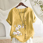 Chemise En Lin Et Coton A Fleurs