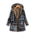 Ciaovie™ Manteau Vintage à Capuche Imprimée Dot Hiver Chaud