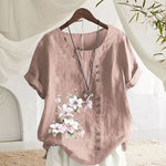 Chemise En Lin Et Coton A Fleurs
