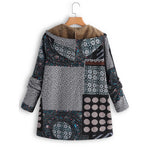 Ciaovie™ Manteau Vintage à Capuche Imprimée Dot Hiver Chaud