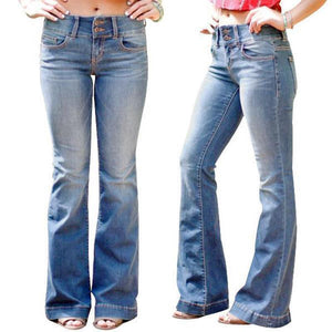 Femmes Mode Taille Haute Jeans Évasé