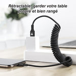 Câble de Données Tressé en Nylon à Ressort Rétractable