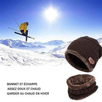 Ciaovie™ Ensemble Hiver Bonnet avec Écharpe en Tricot