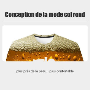 T-shirt à manches courtes à bulles de bière 3D Fashion