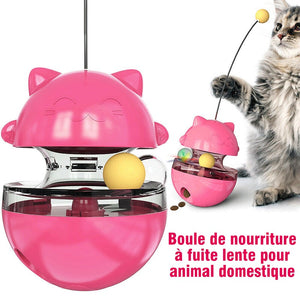 Mangeoire Interactive pour Chat Jouet pour Animal Domestique Multifonctionnel