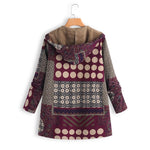 Ciaovie™ Manteau Vintage à Capuche Imprimée Dot Hiver Chaud