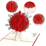 Carte pop-up Bouquet de roses - Carte de la Saint-Valentin