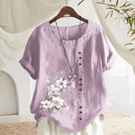 Chemise En Lin Et Coton A Fleurs