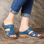 Ciaovie™ Sandales à Semelles Compensées Peep-Toe