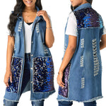 Ciaovie™ Femmes Veste en Jean sans Manches Denim Vintage
