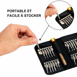 Mini Kit de Tournevis de Précision Outils de Réparation (25 pièces)