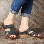 Ciaovie™ Sandales à Semelles Compensées Peep-Toe