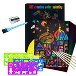 Ensemble d'Art de Papier à Gratter Coloré pour Enfants