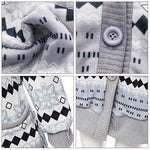 Ciaovie™ Hiver Cardigan Sweat Tricoté à Bouton à Capuche