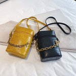 Petit Sac à Bandoulière Chaîne en Motif de Crocodile