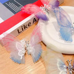 Pince à cheveux de papillon de couleur dégradée
