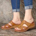Ciaovie™ Sandales à Semelles Compensées Peep-Toe