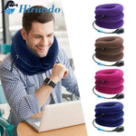 Dispositif de traction cervicale, support de cou gonflable