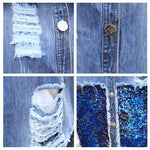 Ciaovie™ Femmes Veste en Jean sans Manches Denim Vintage