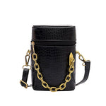 Petit Sac à Bandoulière Chaîne en Motif de Crocodile