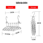 Ciaovie™ 6 en 1 Cintres en Plastique Pliables avec Crochets