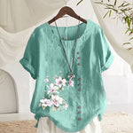 Chemise En Lin Et Coton A Fleurs
