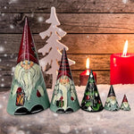 Poupées gigognes en bois gnome scandinave faites à la main (5 pièces)
