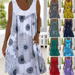 Robe D'été Sans Manches à Col Rond pour Femmes