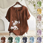 Chemise En Lin Et Coton A Fleurs