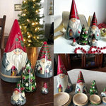 Poupées gigognes en bois gnome scandinave faites à la main (5 pièces)