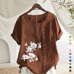 Chemise En Lin Et Coton A Fleurs