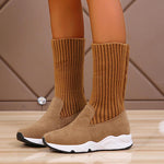 Ciaovie™ Bottes en Tricot à Plateforme pour Femme